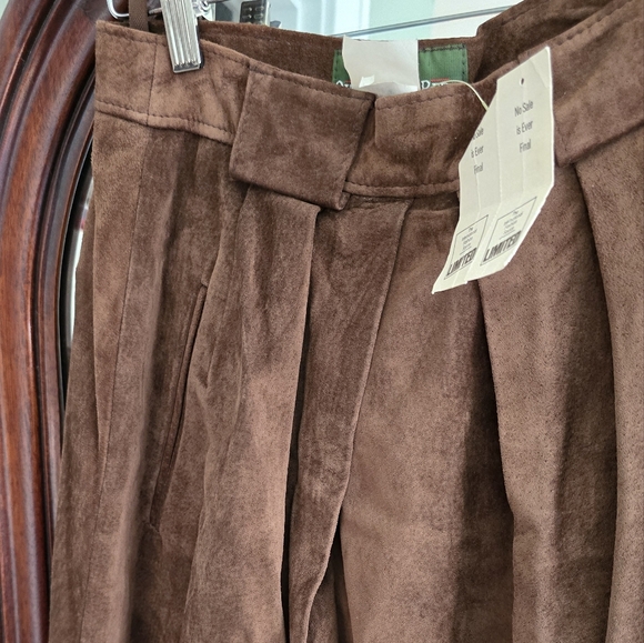 Vintage Outback Red Brown Pleated Leather Maxi Skirt Size 10 NEW - Picture 4 of 5